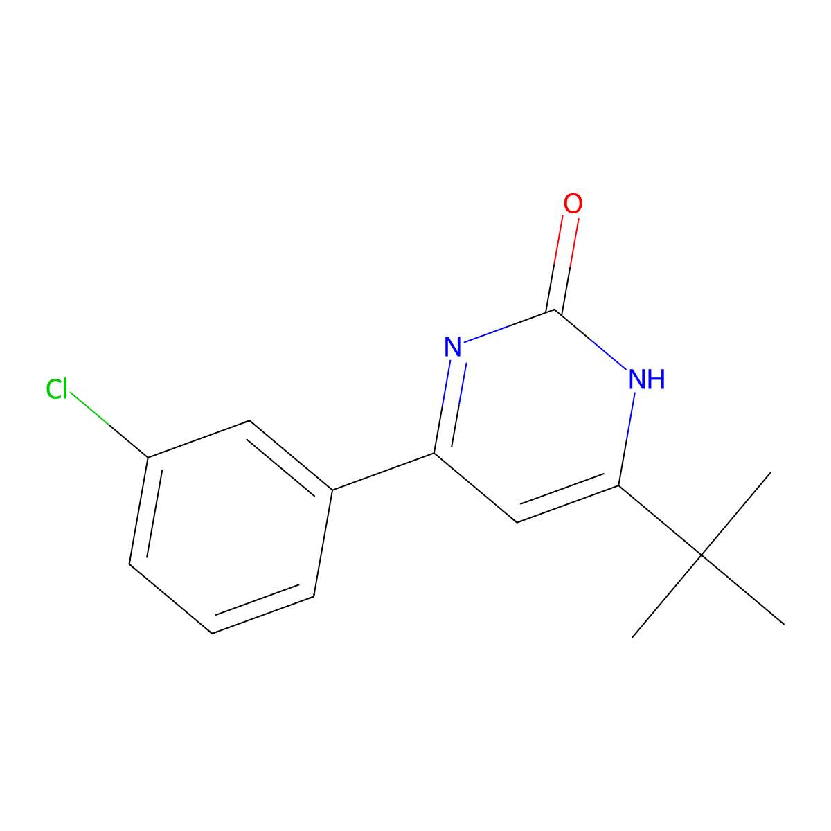 2-Hydroxy-4-(3-chlorophenyl)-6-(tert-butyl)pyrimidine molecular structure, CAS 1412959-42-2