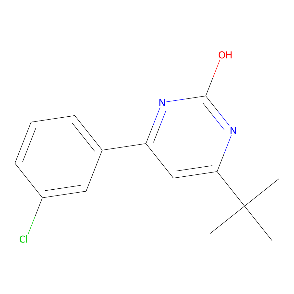 2-Hydroxy-4-(3-chlorophenyl)-6-(tert-butyl)pyrimidine molecular structure, CAS 1412959-42-2