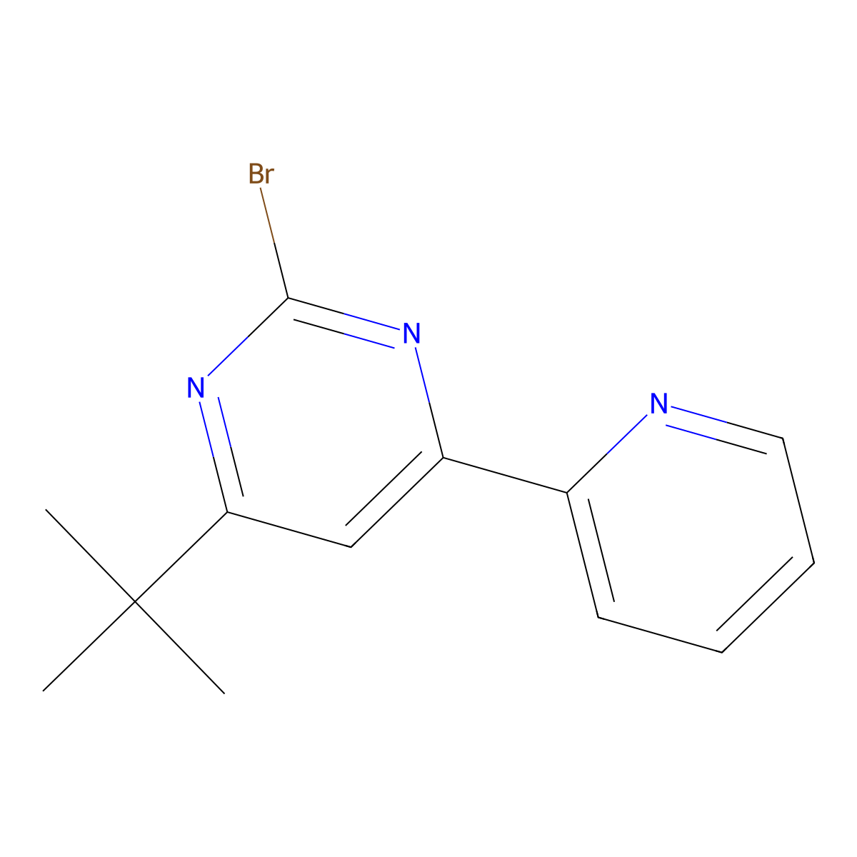 2-Bromo-4-(pyridin-2-yl)-6-(tert-butyl)pyrimidine molecular structure, CAS 1412959-43-3