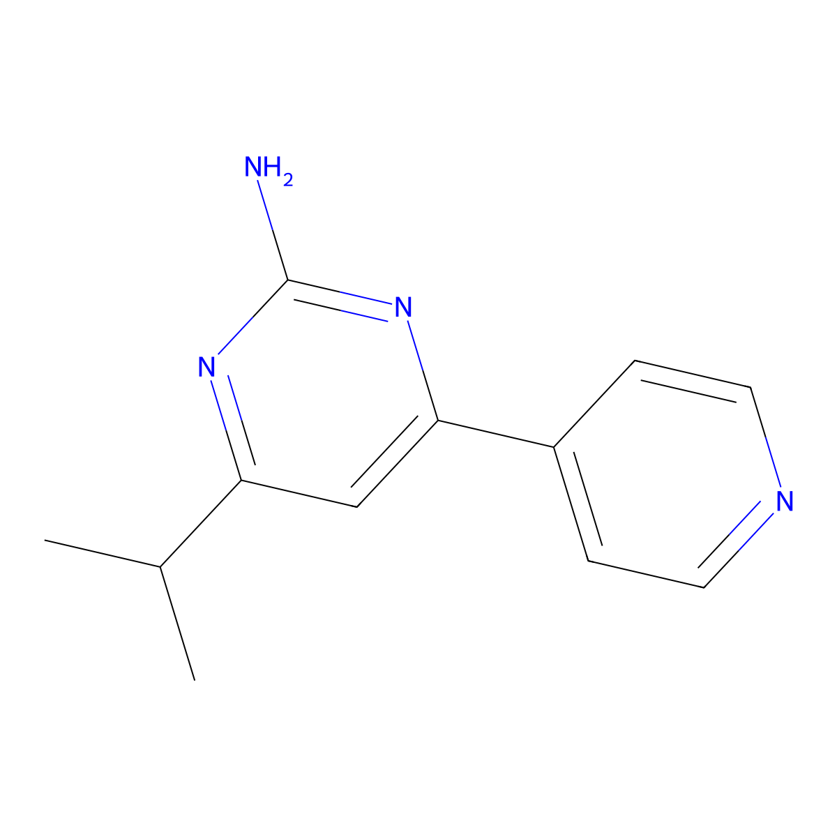2-Amino-4-(pyridin-4-yl)-6-(iso-propyl)pyrimidine molecular structure, CAS 1412959-46-6