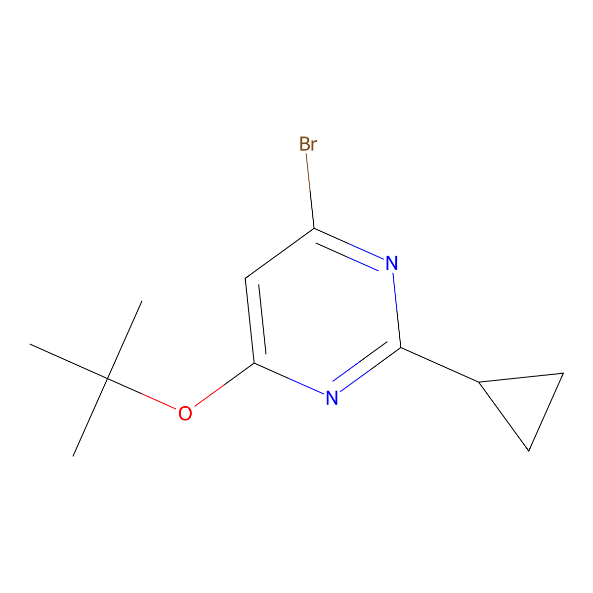 4-Bromo-2-cyclopropyl-6-(tert-butoxy)pyrimidine molecular structure, CAS 1412959-61-5