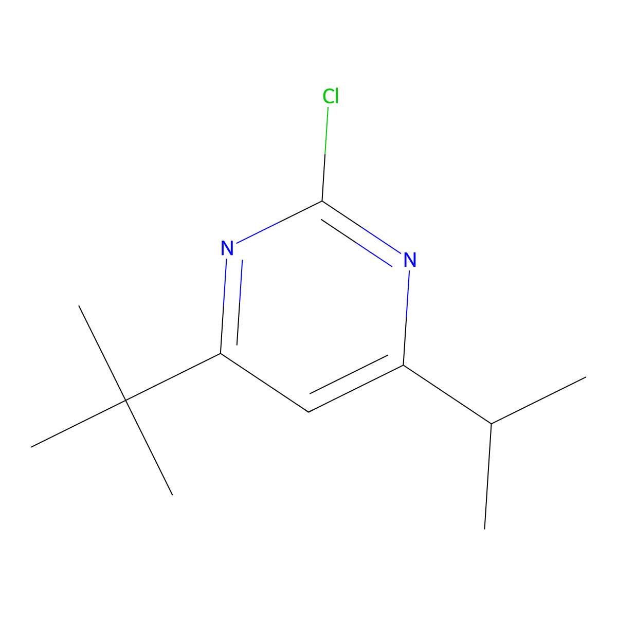2-Chloro-4-(iso-propyl)-6-(tert-butyl)pyrimidine molecular structure, CAS 1412959-62-6