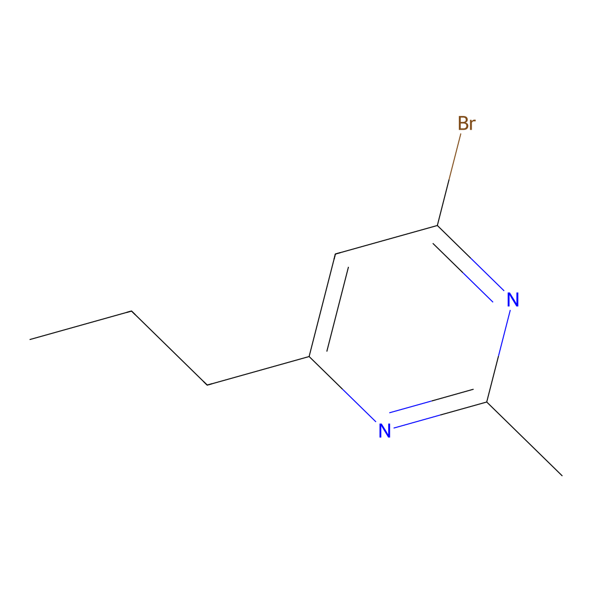 4-Bromo-2-methyl-6-propylpyrimidine molecular structure, CAS 1412959-64-8