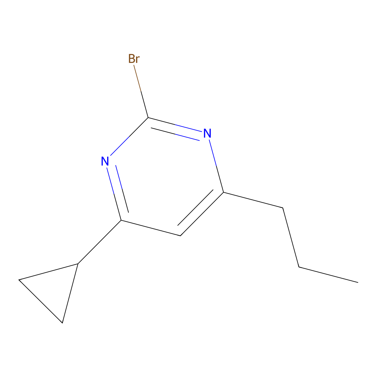 2-Bromo-4-(n-propyl)-6-cyclopropylpyrimidine molecular structure, CAS 1412959-65-9