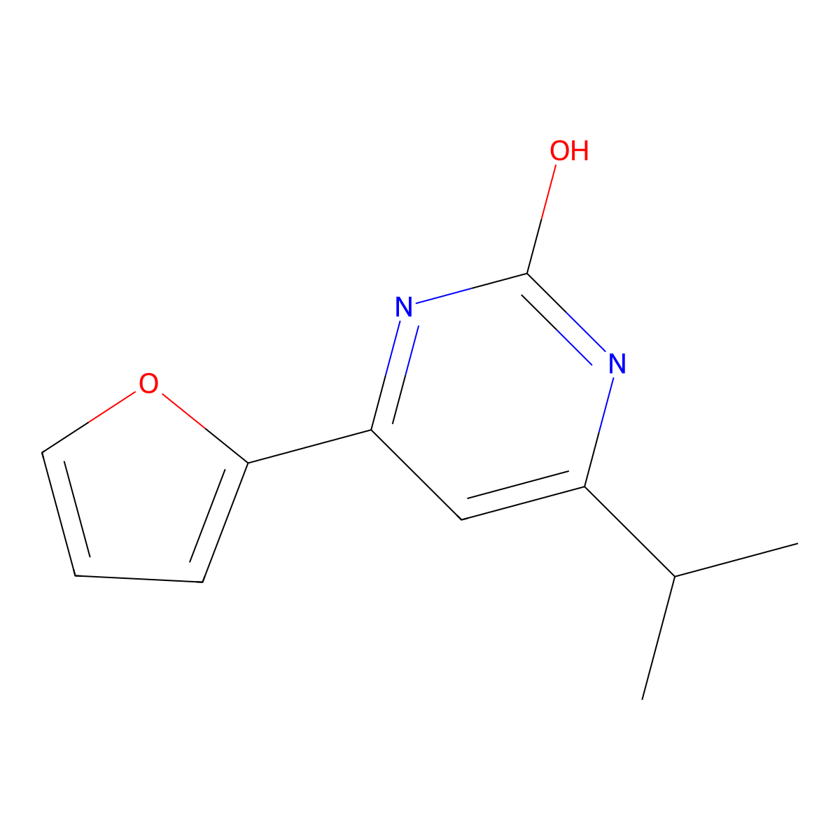 2-Hydroxy-4-(2-furyl)-6-(iso-propyl)pyrimidine molecular structure, CAS 1412959-67-1