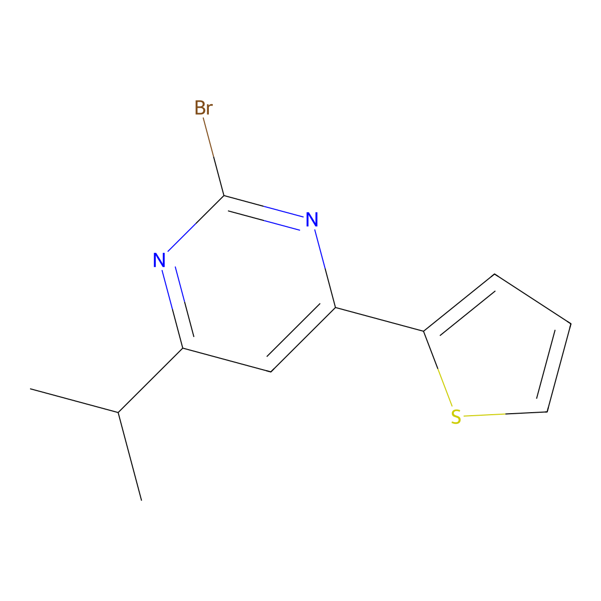 2-Bromo-4-(2-thienyl)-6-(iso-propyl)pyrimidine molecular structure, CAS 1412959-76-2