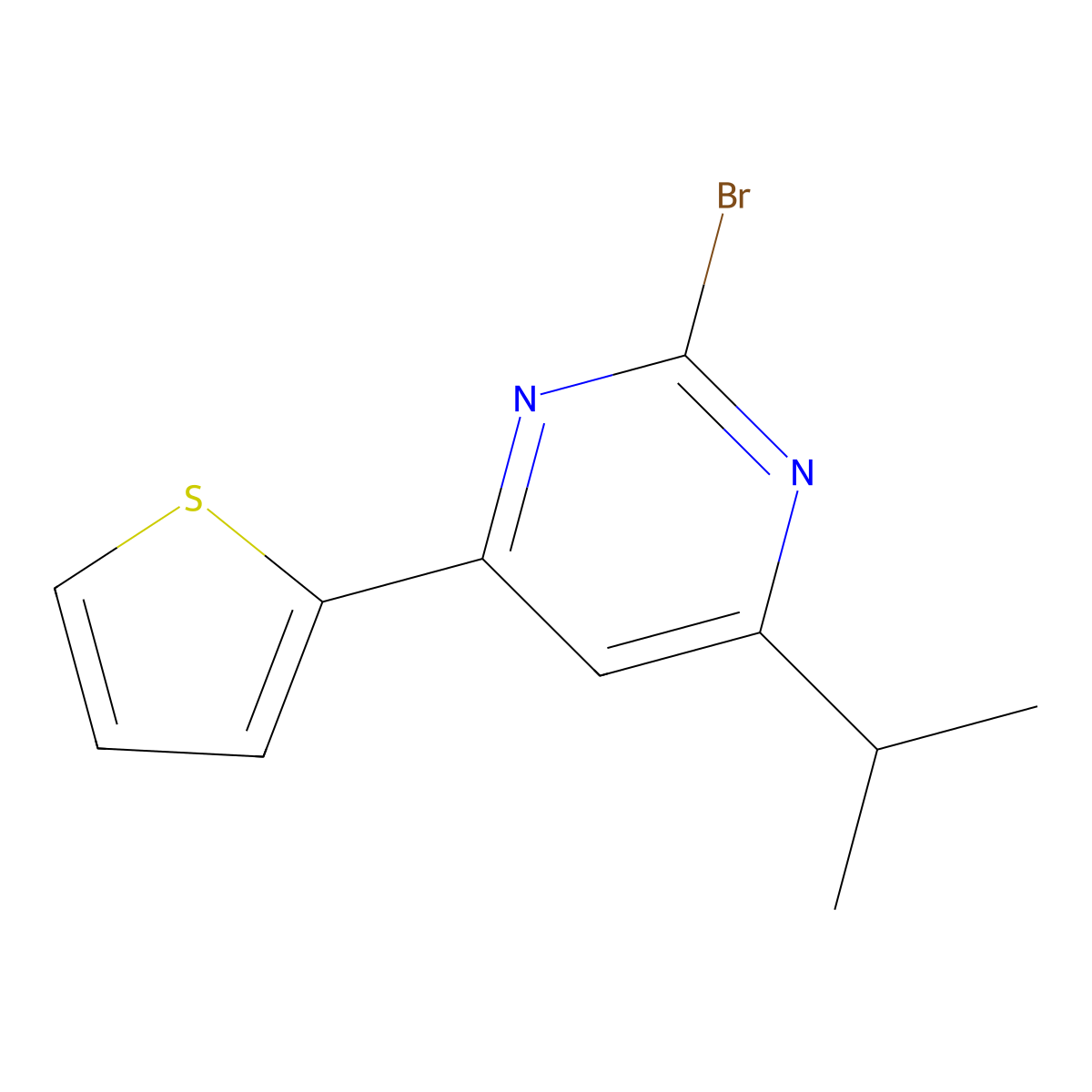 2-Bromo-4-(2-thienyl)-6-(iso-propyl)pyrimidine molecular structure, CAS 1412959-76-2