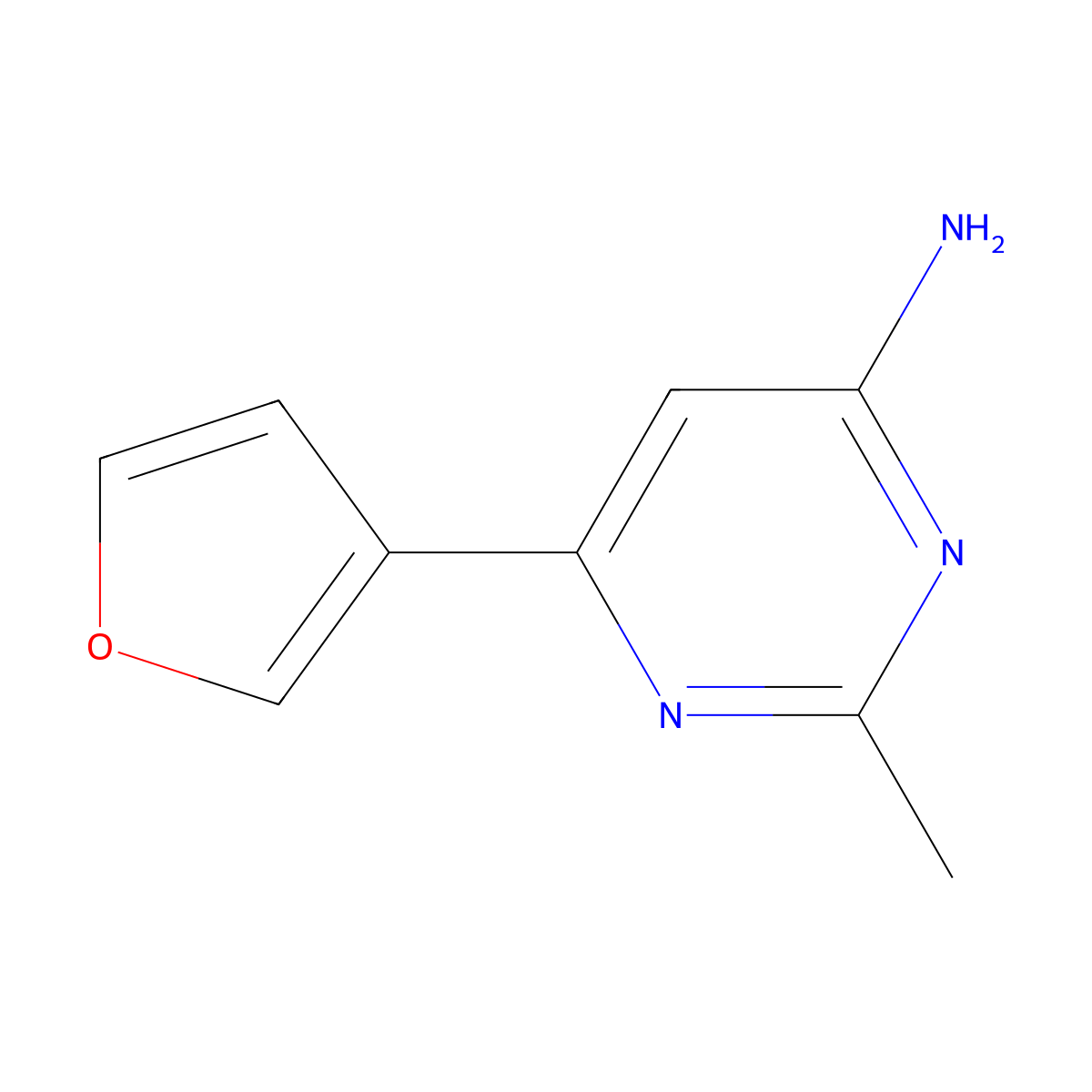 6-(Furan-3-yl)-2-methylpyrimidin-4-amine molecular structure, CAS 1412959-77-3