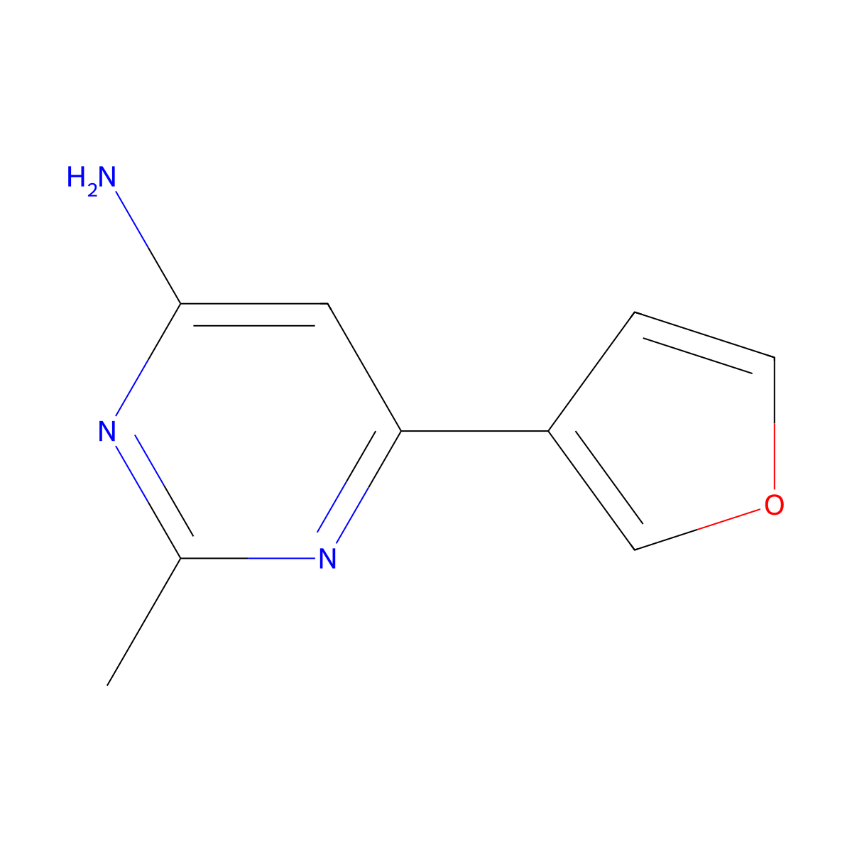 6-(Furan-3-yl)-2-methylpyrimidin-4-amine molecular structure, CAS 1412959-77-3