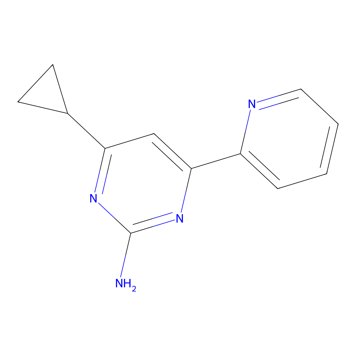 2-Amino-4-(pyridin-2-yl)-6-cyclopropylpyrimidine molecular structure, CAS 1412959-79-5