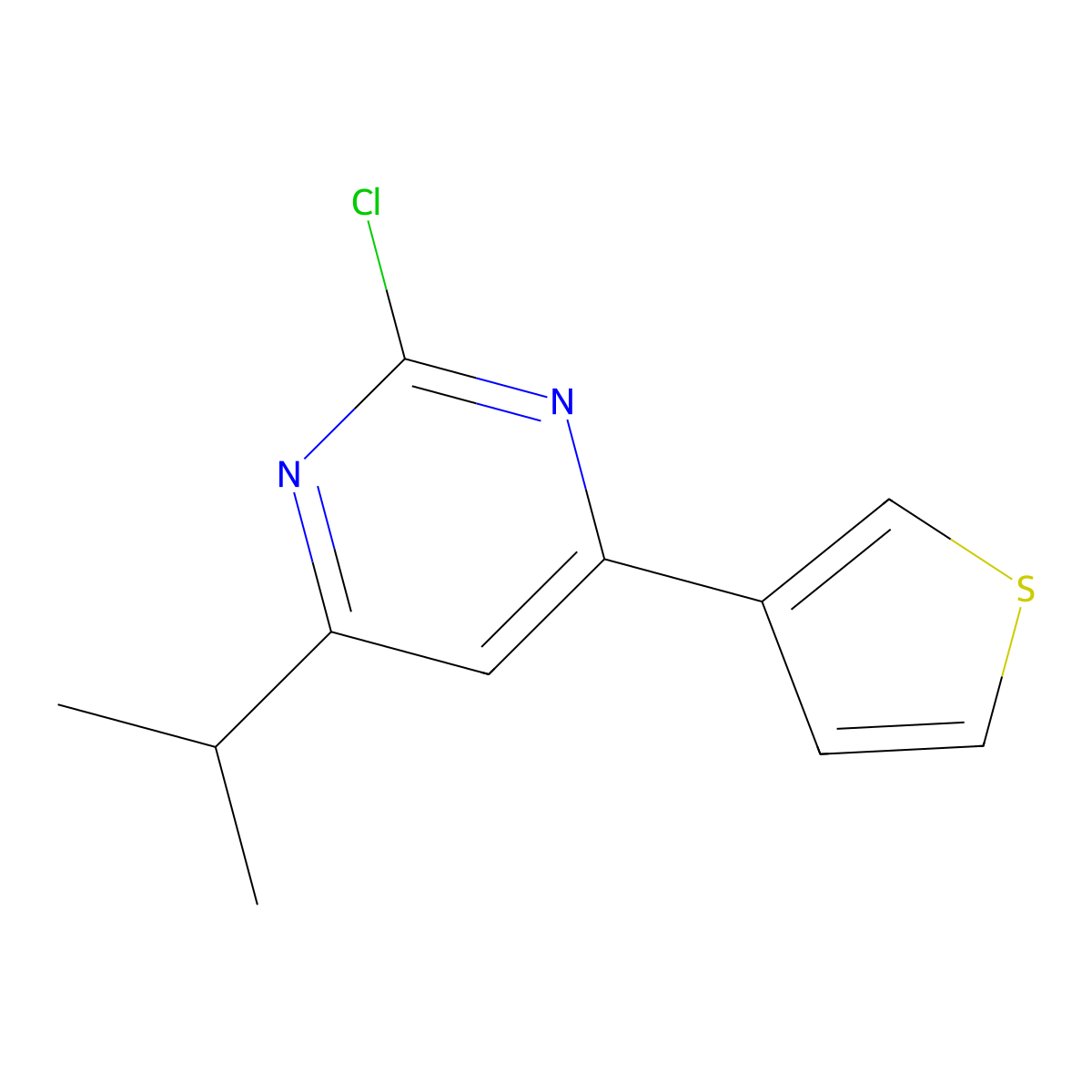 2-Chloro-4-(3-thienyl)-6-(iso-propyl)pyrimidine molecular structure, CAS 1412959-86-4
