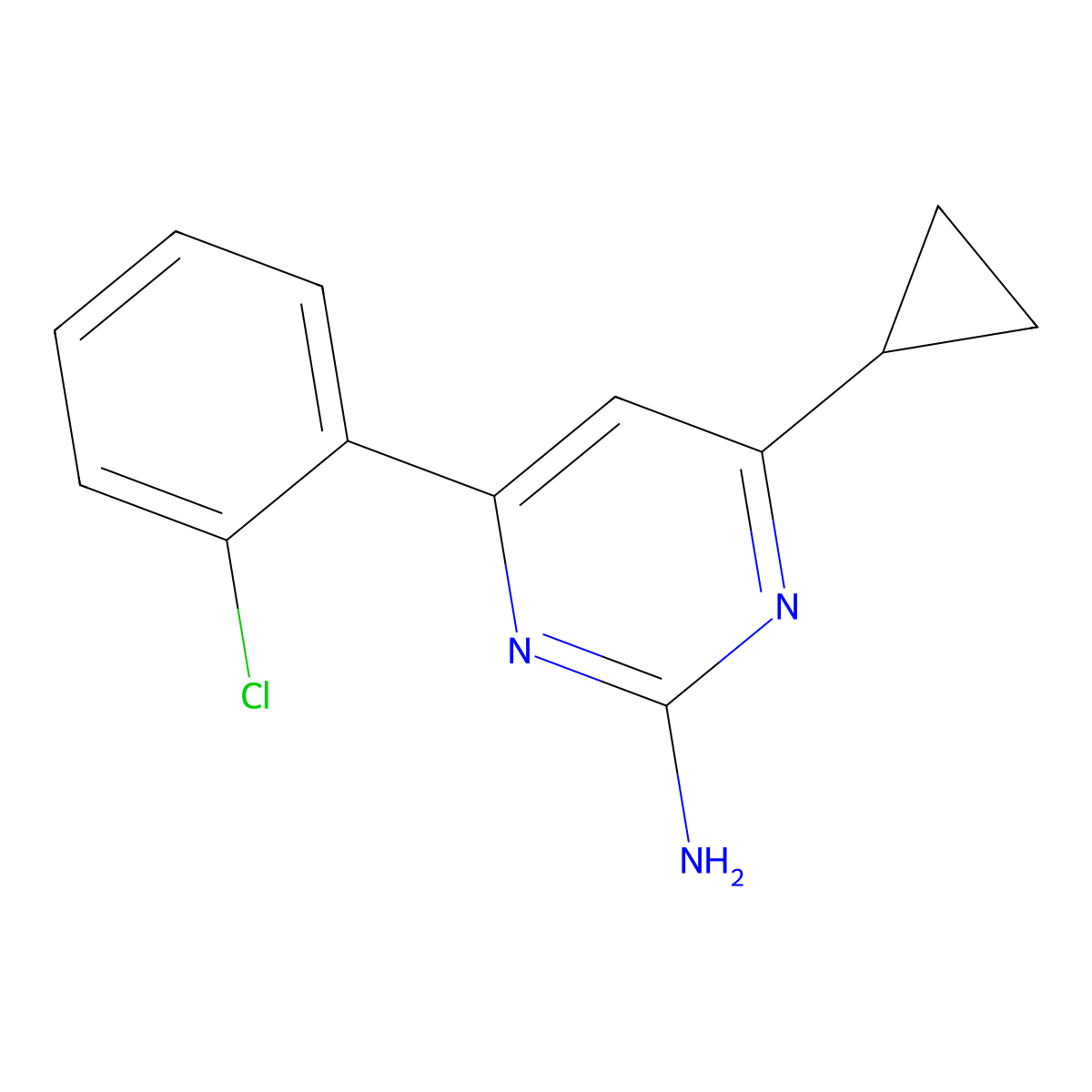 2-Amino-4-(2-chlorophenyl)-6-cyclopropylpyrimidine molecular structure, CAS 1412959-87-5