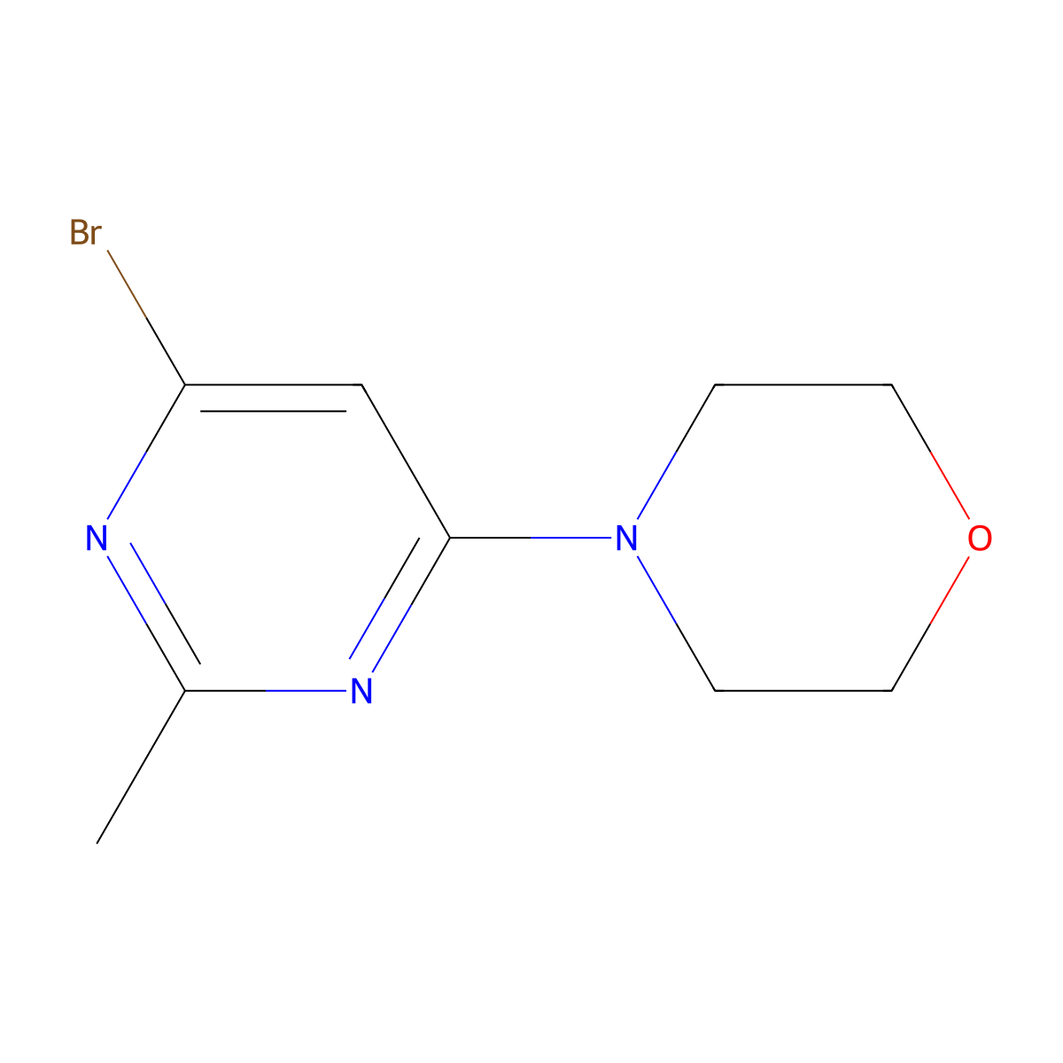 4-Bromo-2-methyl-6-morpholinopyrimidine molecular structure, CAS 1412959-88-6