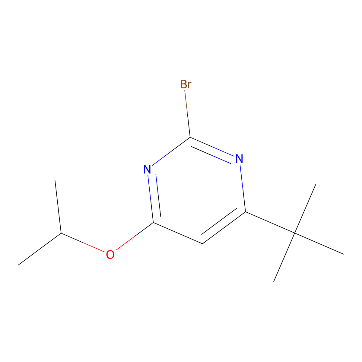 2-Bromo-4-(iso-propoxy)-6-(tert-butyl)pyrimidine molecular structure, CAS 1412959-91-1