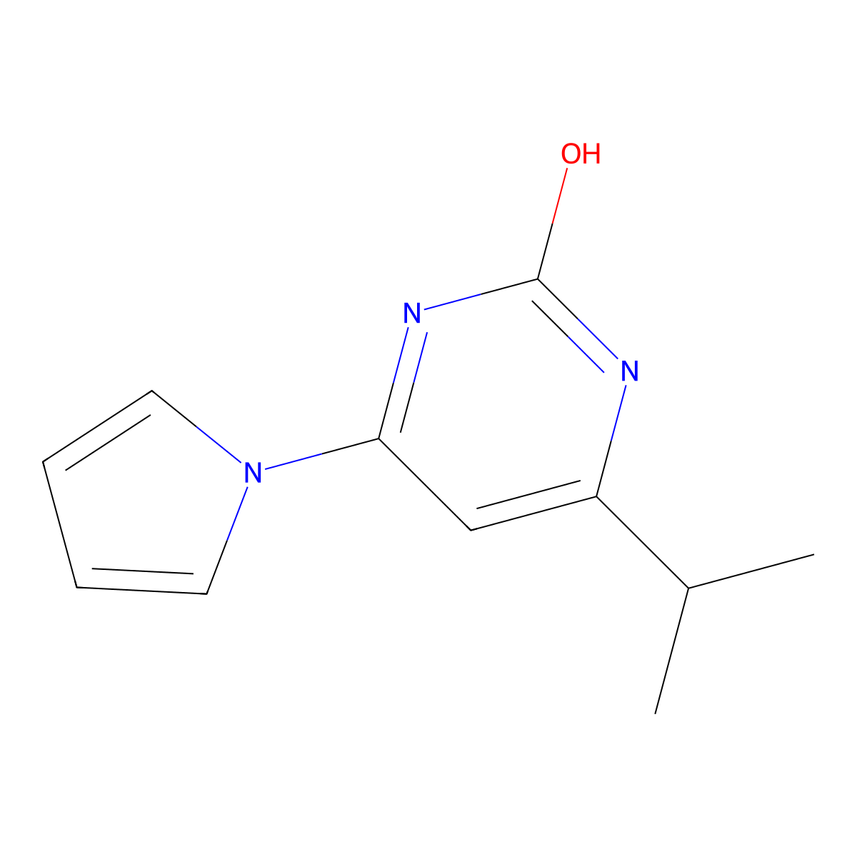 2-Hydroxy-4-(1H-pyrrol-1-yl)-6-(iso-propyl)pyrimidine molecular structure, CAS 1412959-92-2