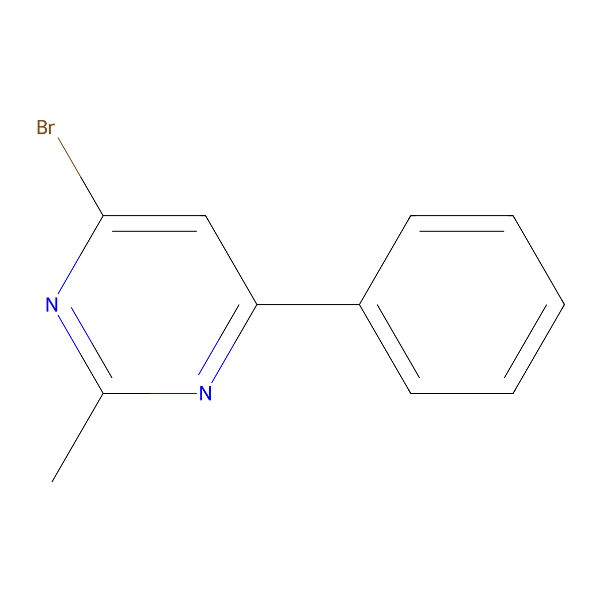 4-Bromo-2-methyl-6-phenylpyrimidine molecular structure, CAS 1412959-93-3