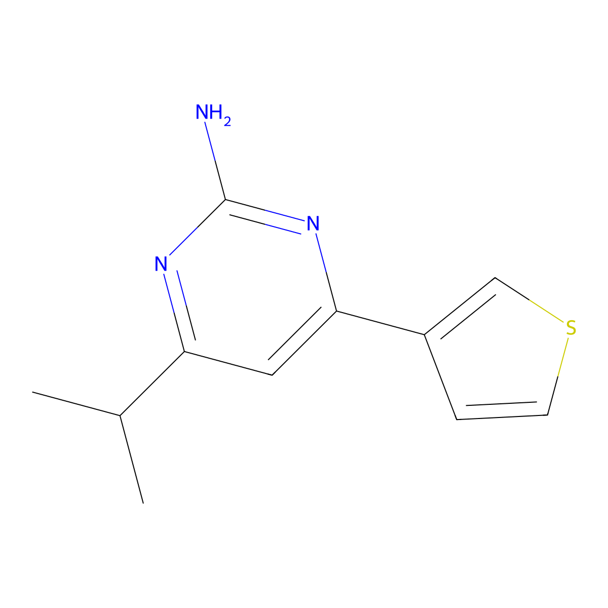 2-Amino-4-(3-thienyl)-6-(iso-propyl)pyrimidine molecular structure, CAS 1412959-95-5
