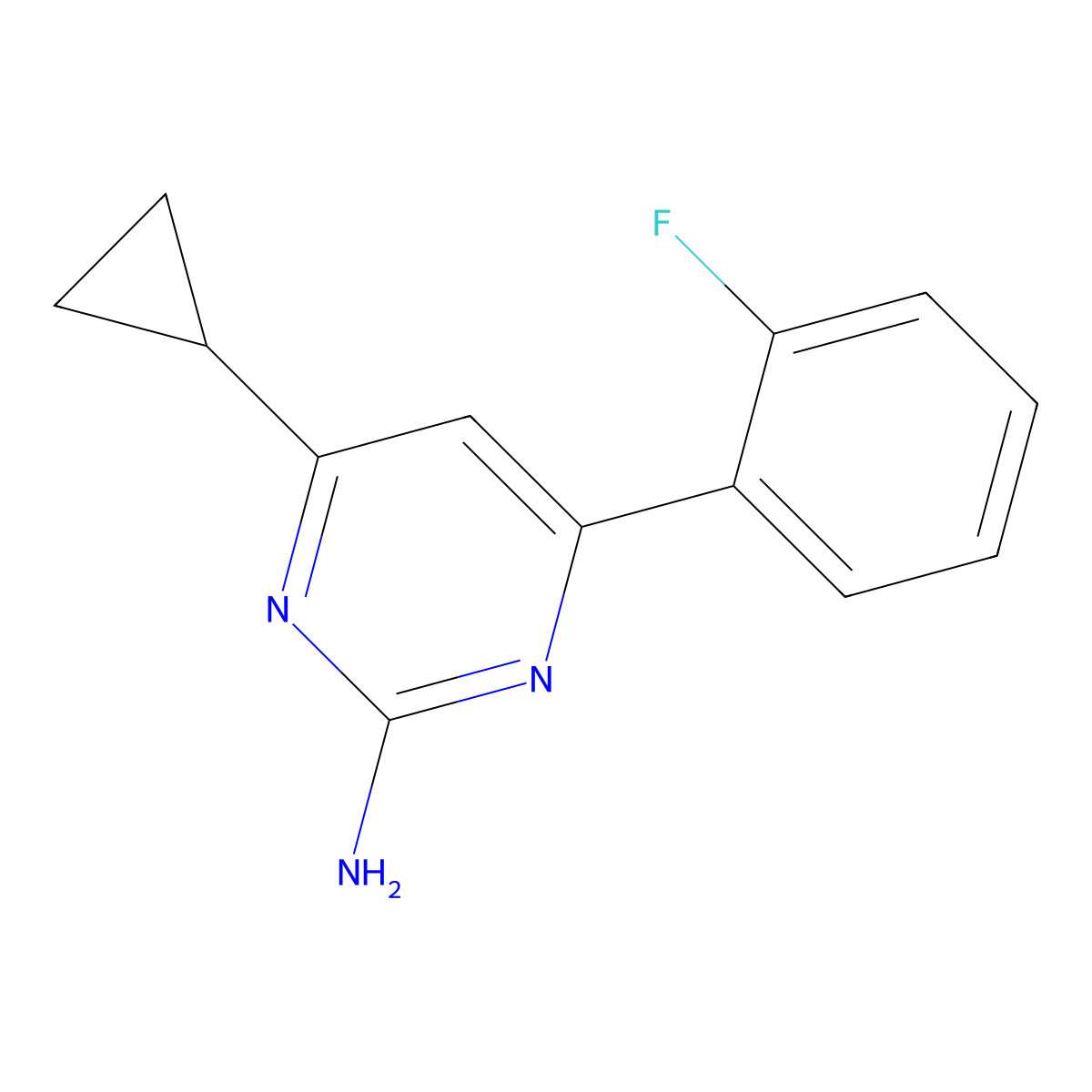 2-Amino-4-(2-fluorophenyl)-6-cyclopropylpyrimidine molecular structure, CAS 1412959-96-6