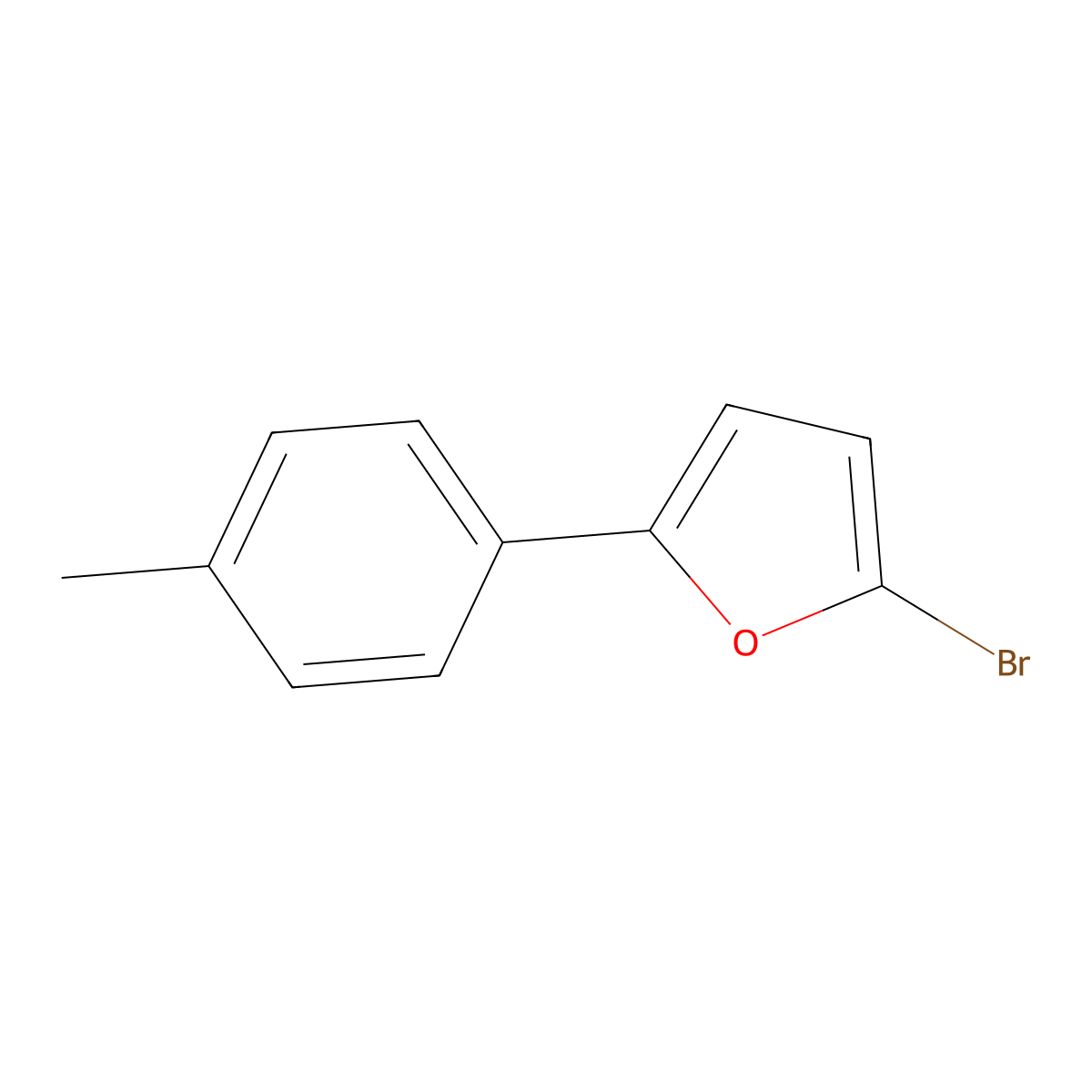 2-Bromo-5-(4-methylphenyl)furan molecular structure, CAS 1412959-98-8