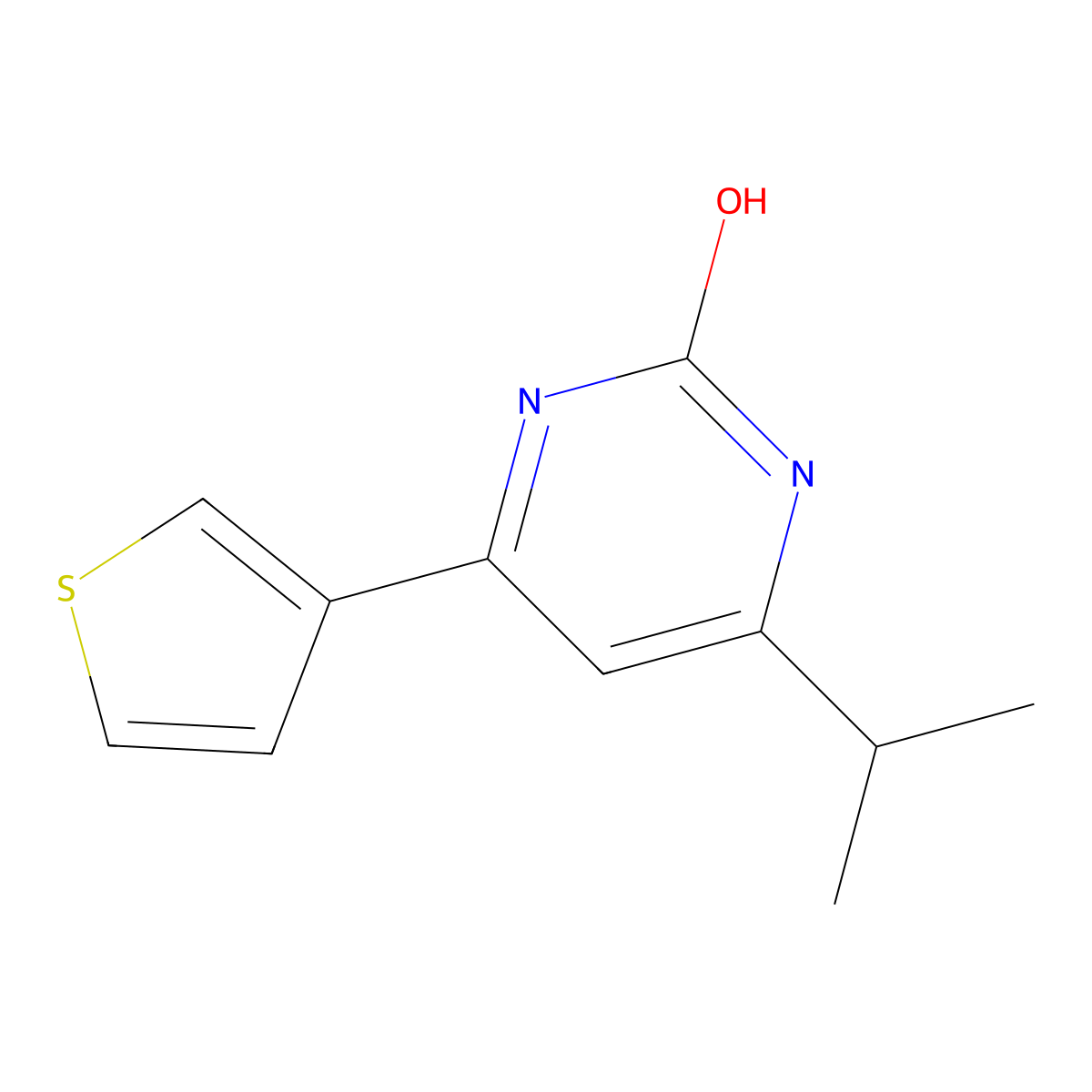 2-Hydroxy-4-(3-thienyl)-6-(iso-propyl)pyrimidine molecular structure, CAS 1412960-01-0