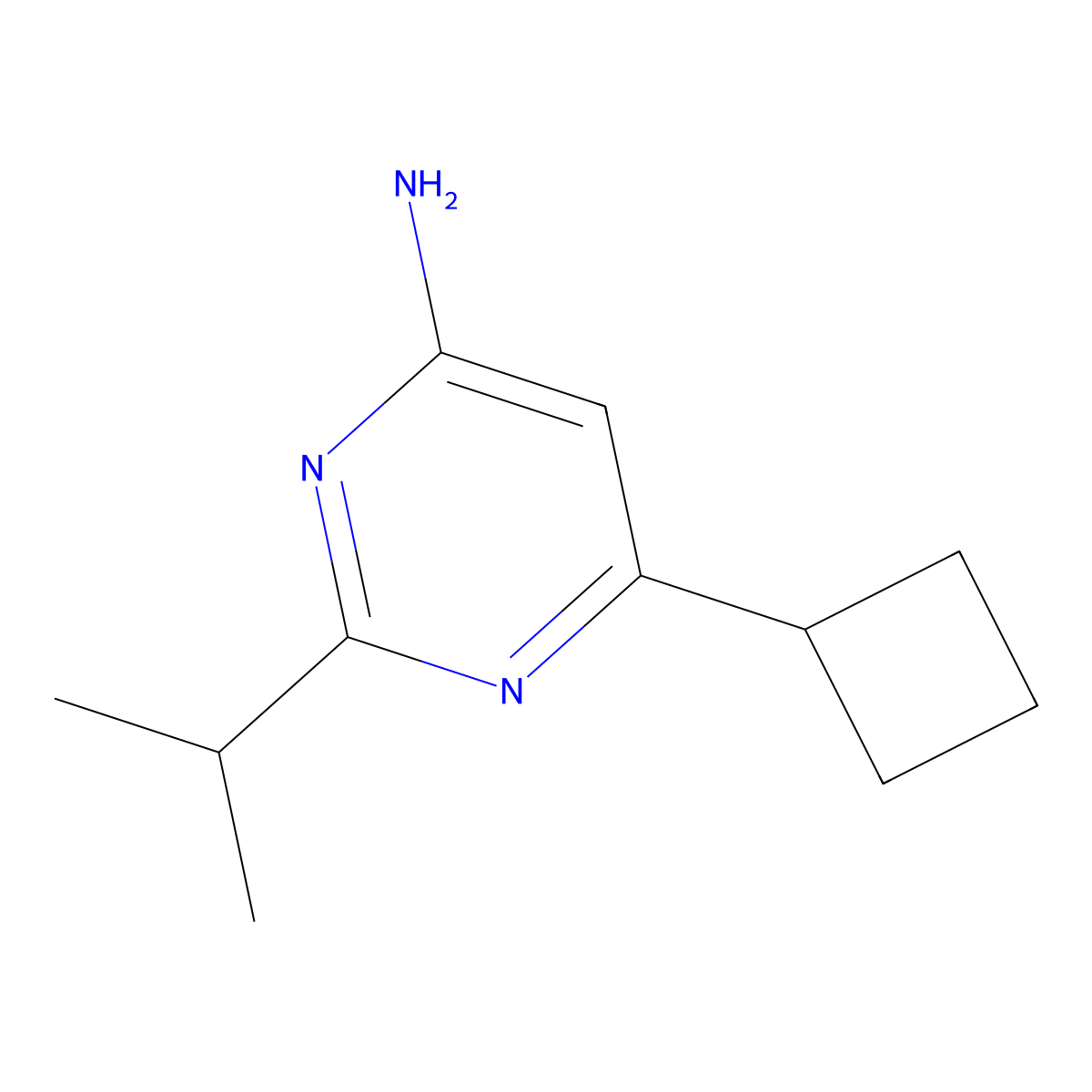 6-Cyclobutyl-2-(propan-2-yl)pyrimidin-4-amine molecular structure, CAS 1412960-03-2