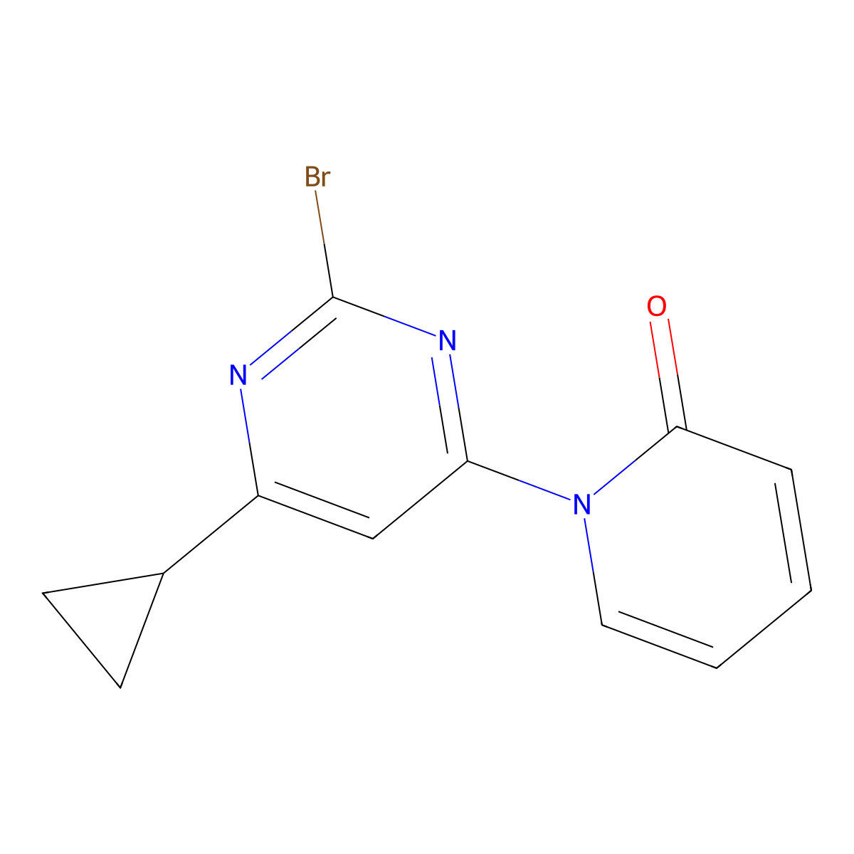 2-Bromo-4-(1H-pyridin-2-one)-6-cyclopropylpyrimidine molecular structure, CAS 1412960-07-6