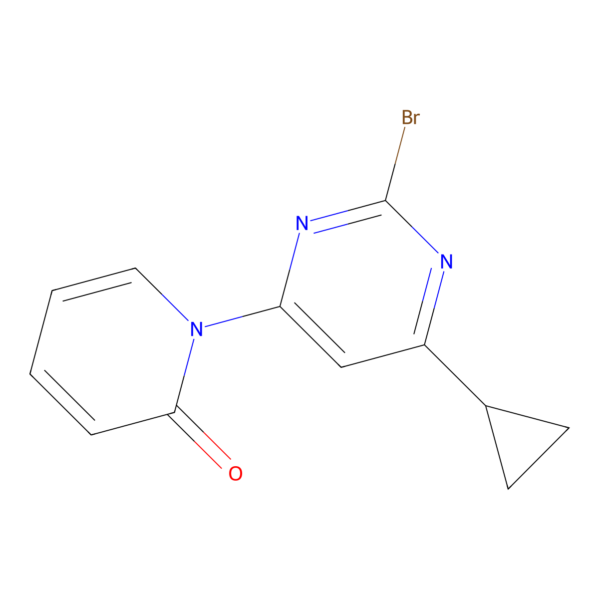 2-Bromo-4-(1H-pyridin-2-one)-6-cyclopropylpyrimidine molecular structure, CAS 1412960-07-6
