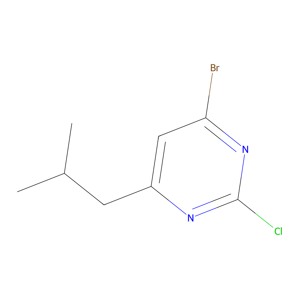 2-Chloro-4-bromo-6-(iso-butyl)pyrimidine molecular structure, CAS 1412960-08-7