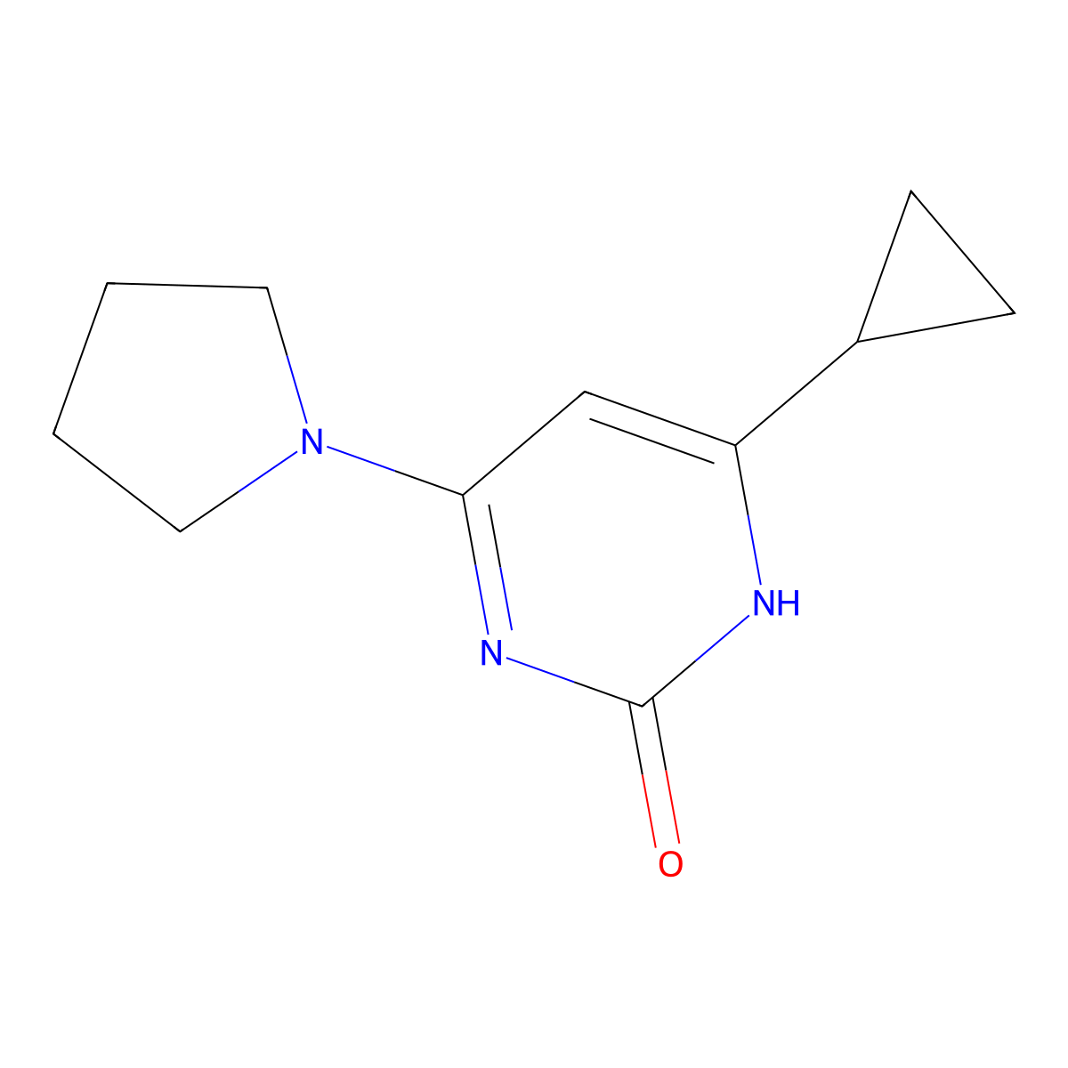 2-Hydroxy-4-(pyrrolidin-1-yl)-6-cyclopropylpyrimidine molecular structure, CAS 1412960-14-5