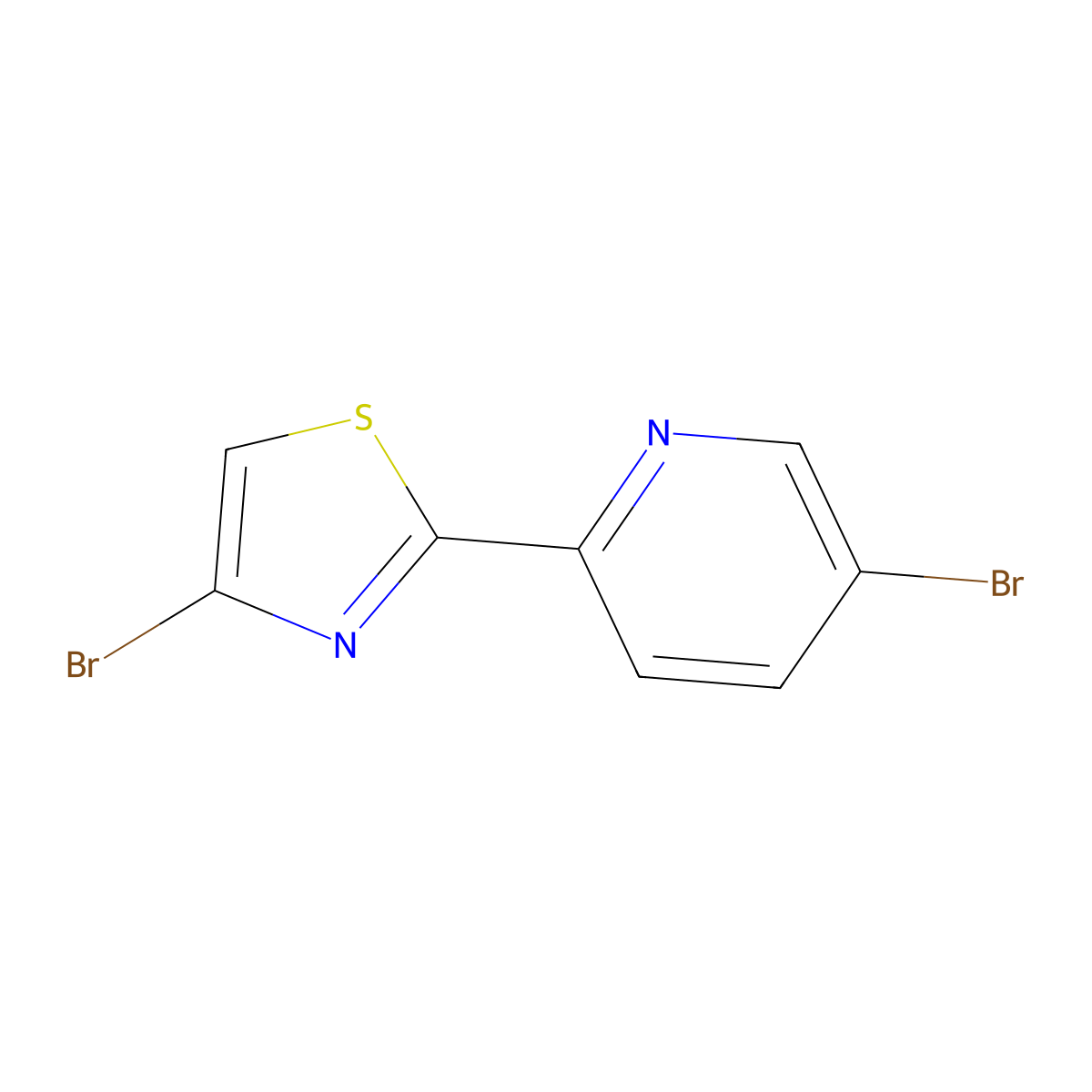 3-Bromo-6-(4-bromothiazol-2-yl)pyridine molecular structure, CAS 1412960-15-6