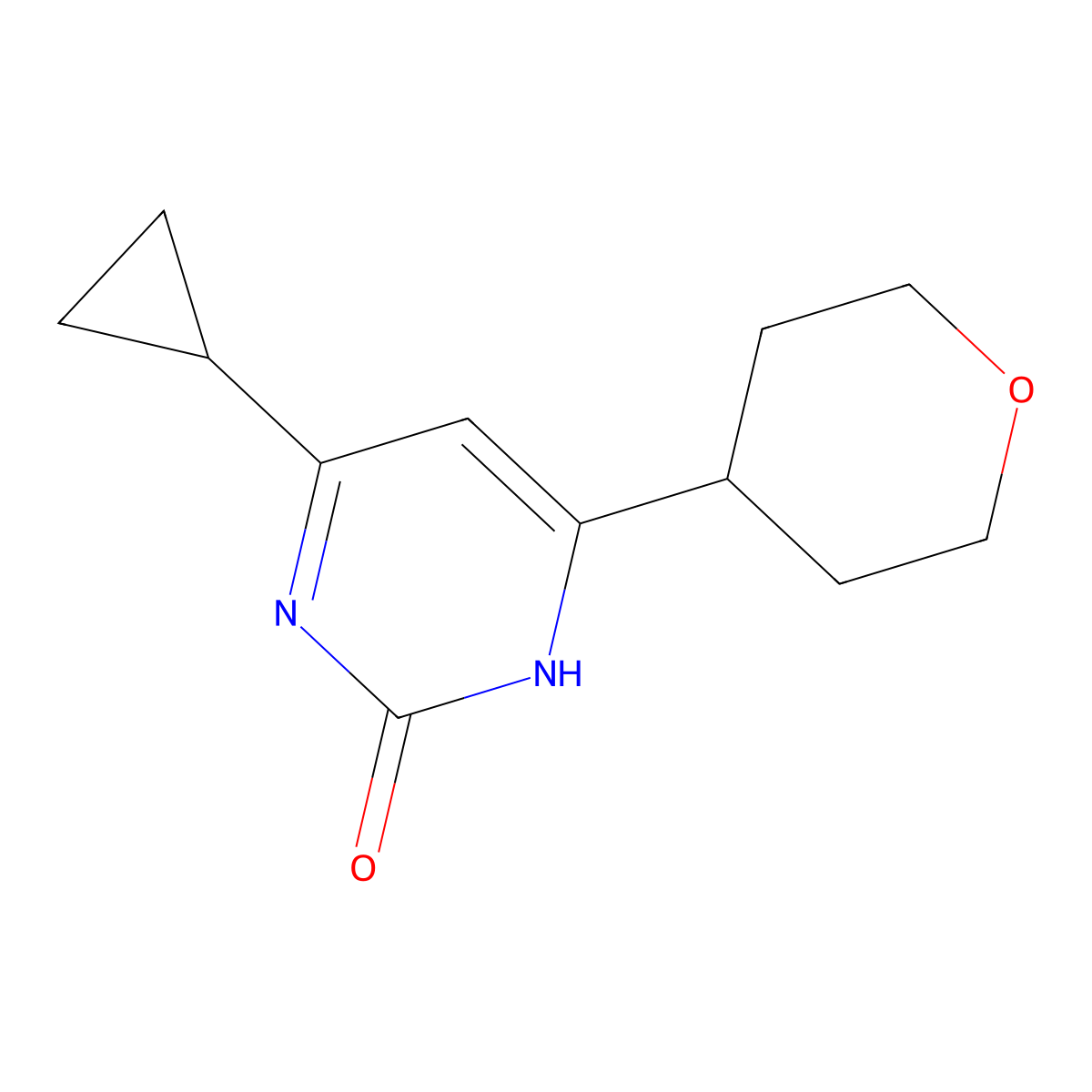 2-Hydroxy-4-(4-tetrahydropyranyl)-6-cyclopropylpyrimidine molecular structure, CAS 1412960-18-9