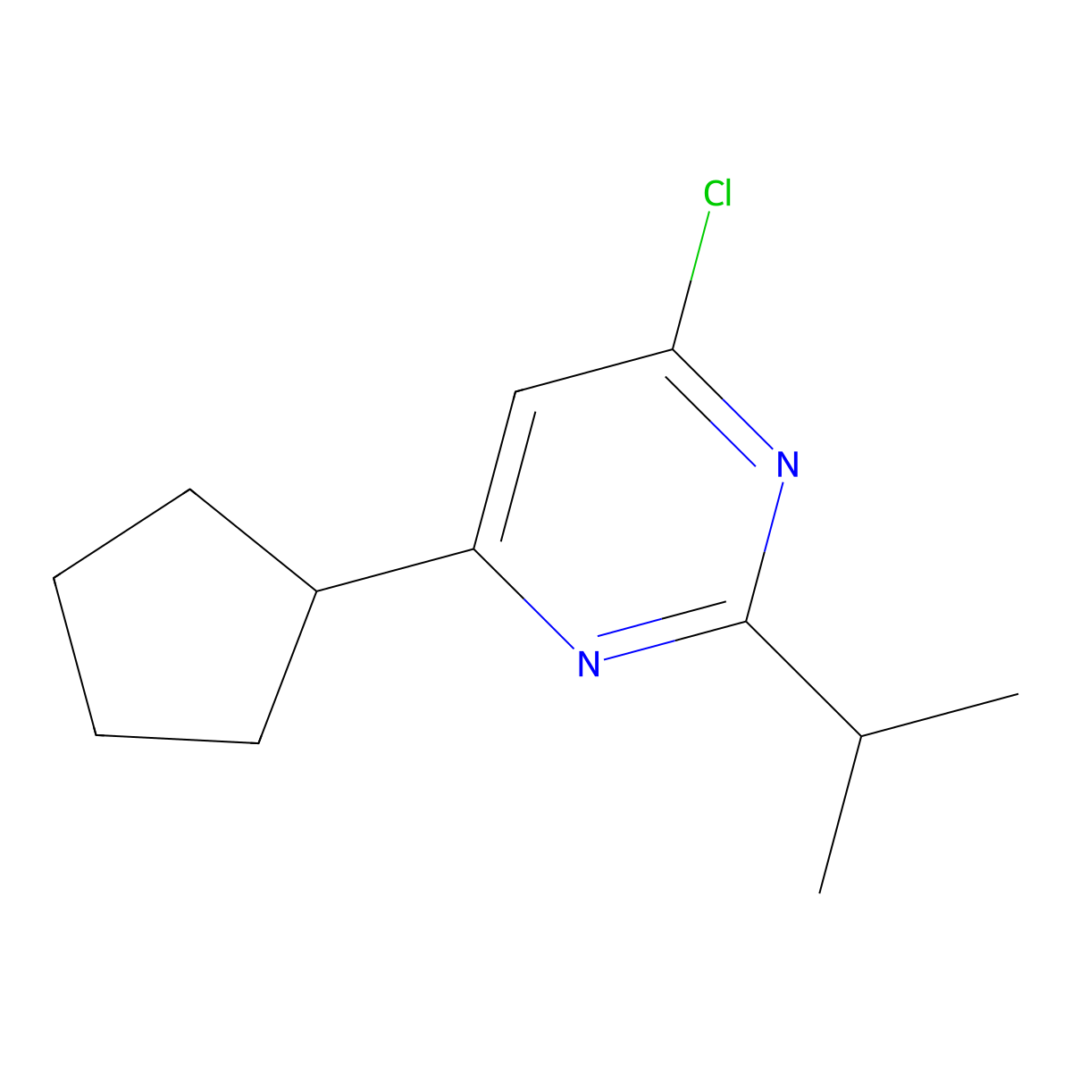4-Chloro-6-cyclopentyl-2-(propan-2-yl)pyrimidine molecular structure, CAS 1412960-20-3