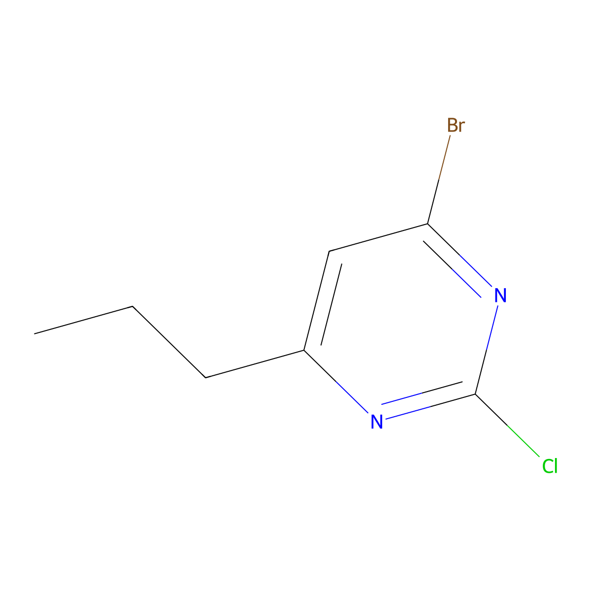 2-Chloro-4-bromo-6-(n-propyl)pyrimidine molecular structure, CAS 1412960-22-5