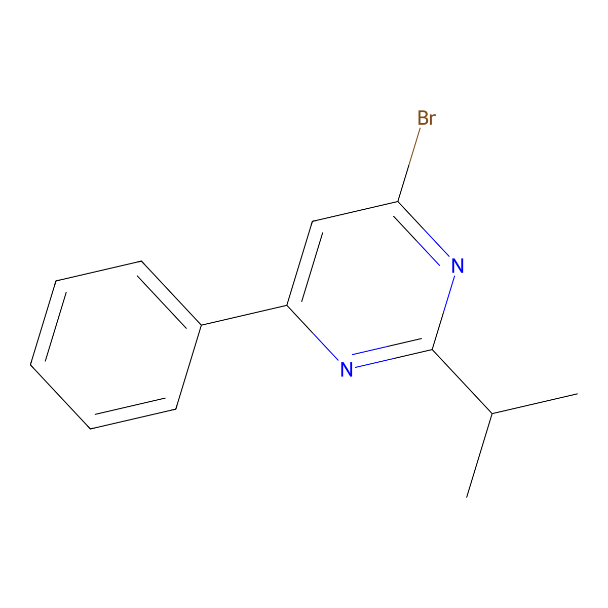 4-Bromo-2-(iso-propyl)-6-phenylpyrimidine molecular structure, CAS 1412960-27-0