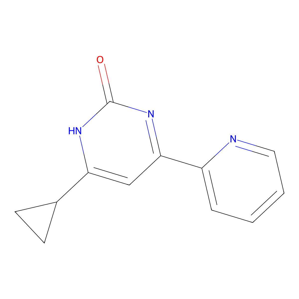 2-Hydroxy-4-(pyridin-2-yl)-6-cyclopropylpyrimidine molecular structure, CAS 1412960-30-5