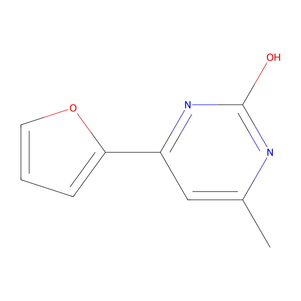 2-Hydroxy-4-(2-furyl)-6-methylpyrimidine molecular structure, CAS 1412960-34-9
