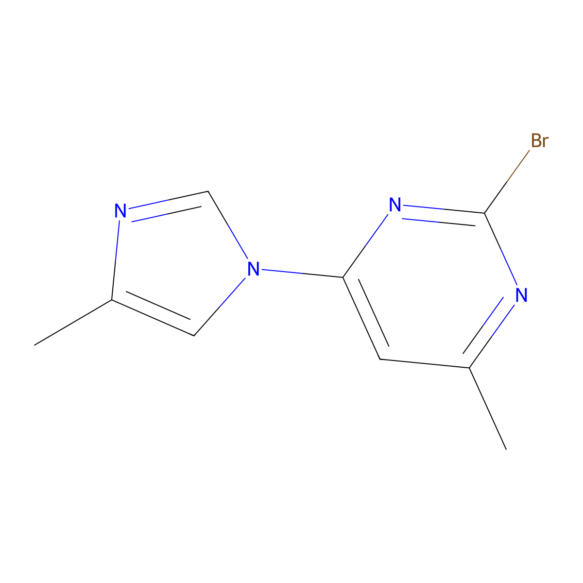 2-Bromo-4-(4-methyl-1H-imidazol-1-yl)-6-methylpyrimidine molecular structure, CAS 1412960-40-7