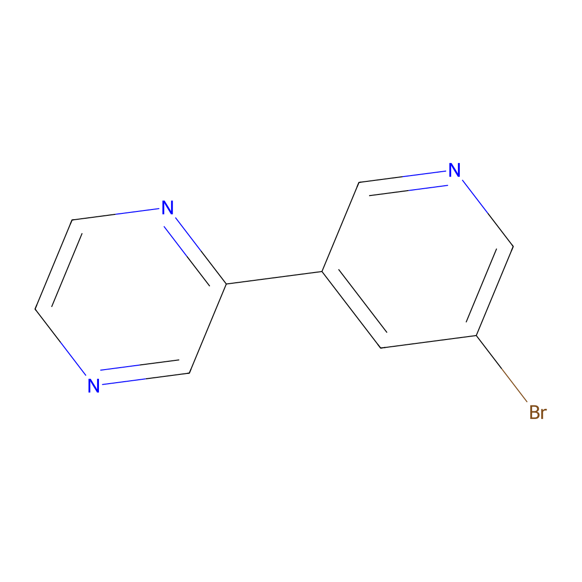 3-Bromo-5-(pyrazin-2-yl)pyridine molecular structure, CAS 1412960-42-9