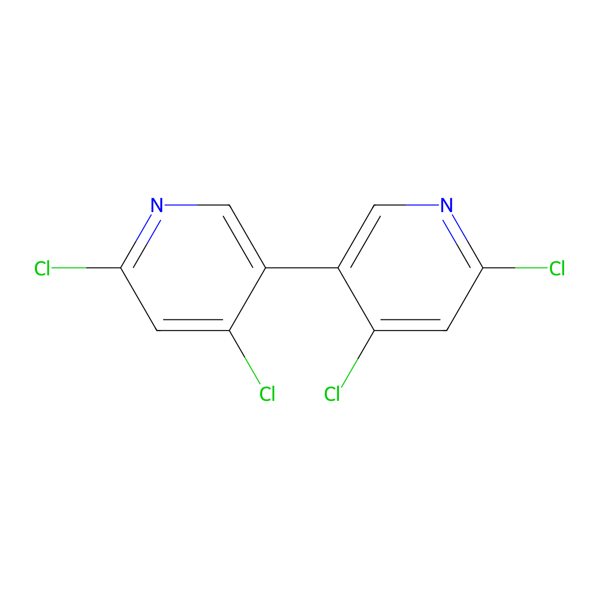 2,2',4,4'-Tetrachloro-3,3'-bipyridine molecular structure, CAS 1412960-43-0