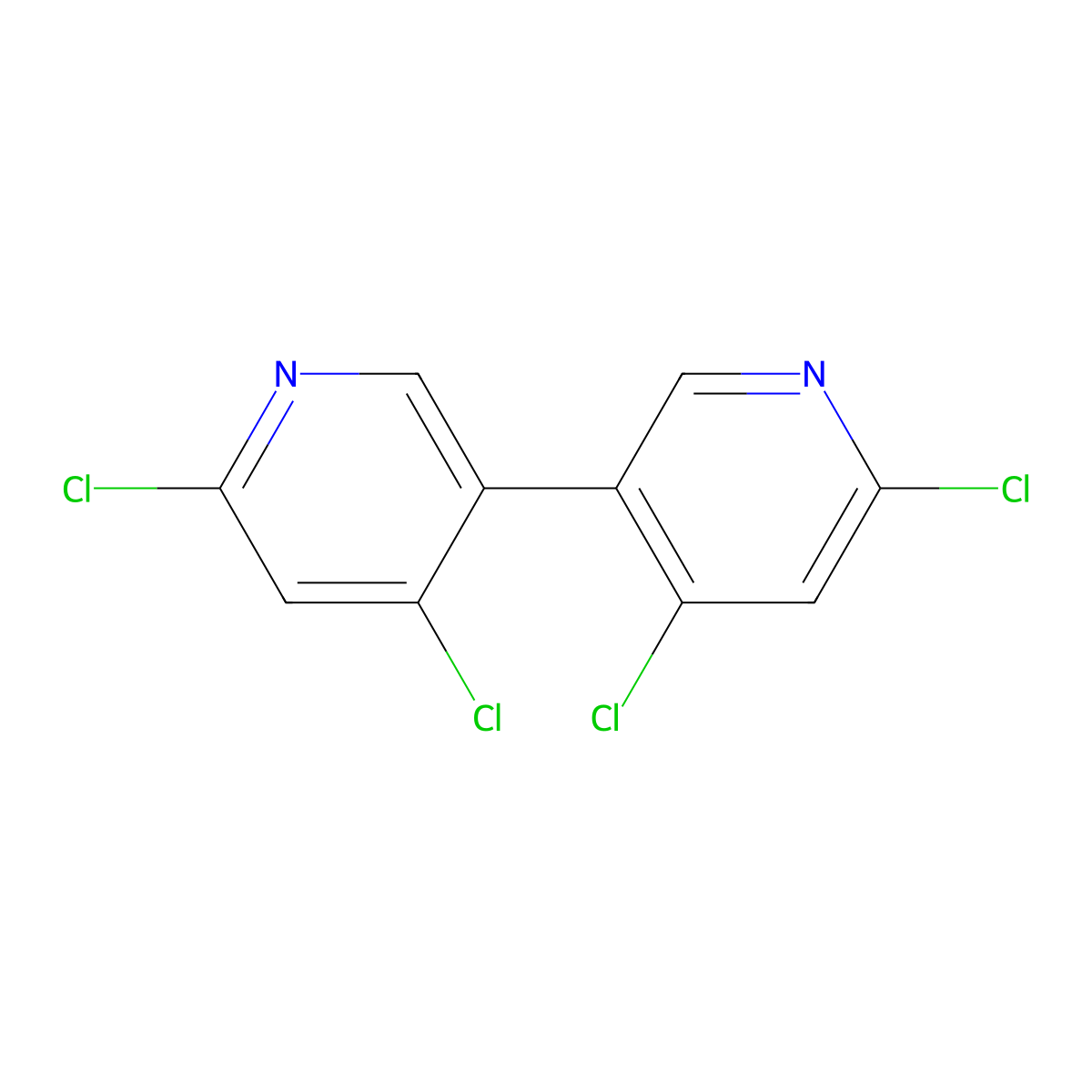 2,2',4,4'-Tetrachloro-3,3'-bipyridine molecular structure, CAS 1412960-43-0