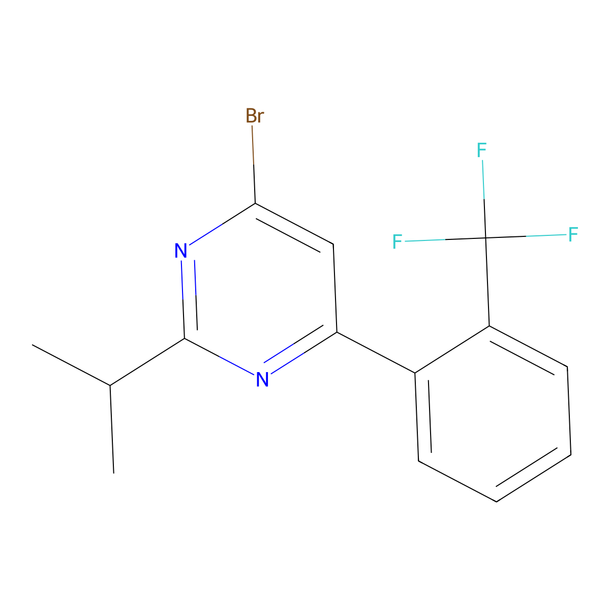 4-Bromo-2-(iso-propyl)-6-(2-trifluoromethylphenyl)-pyrimidine molecular structure, CAS 1412960-46-3