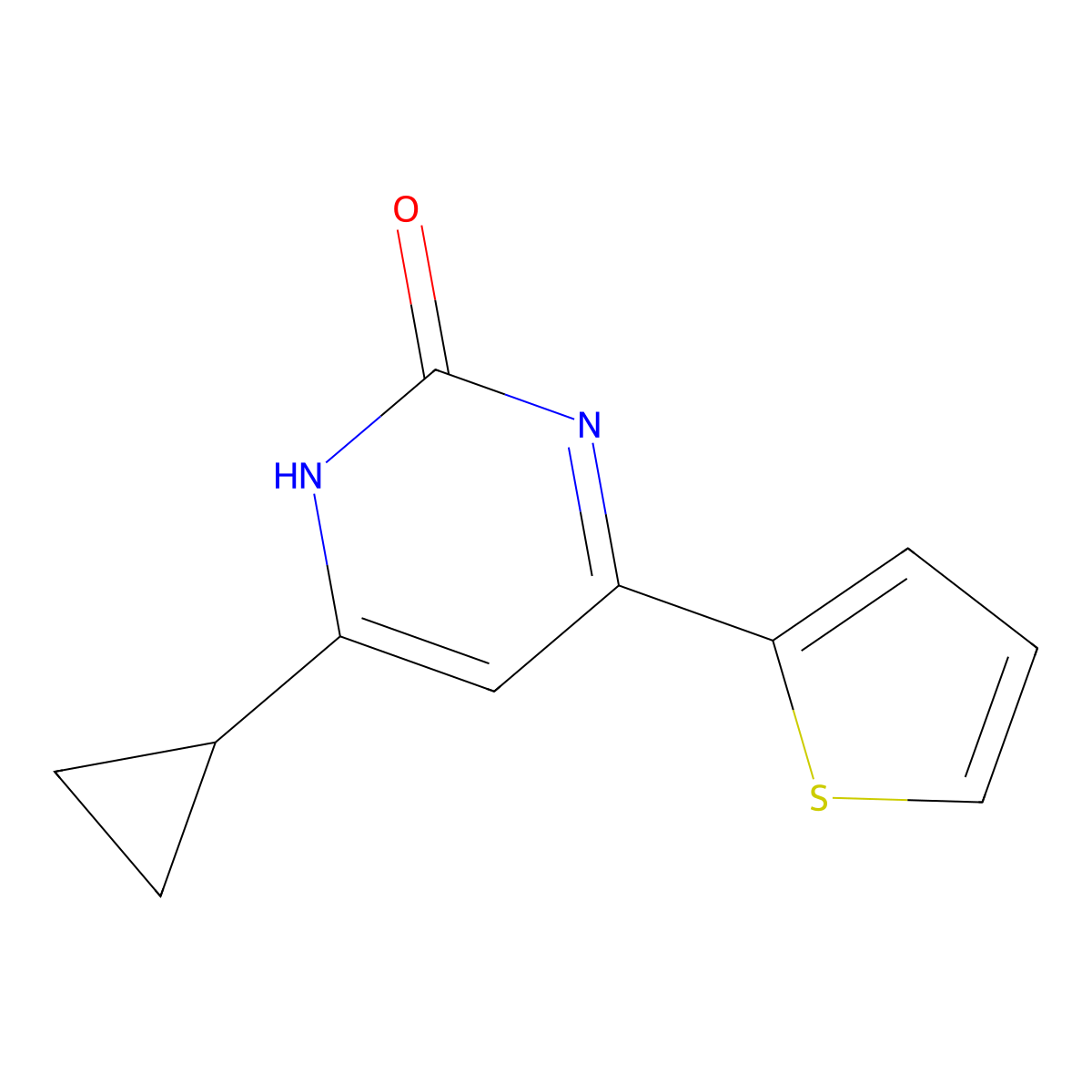 2-Hydroxy-4-(2-thienyl)-6-cyclopropylpyrimidine molecular structure, CAS 1412960-54-3
