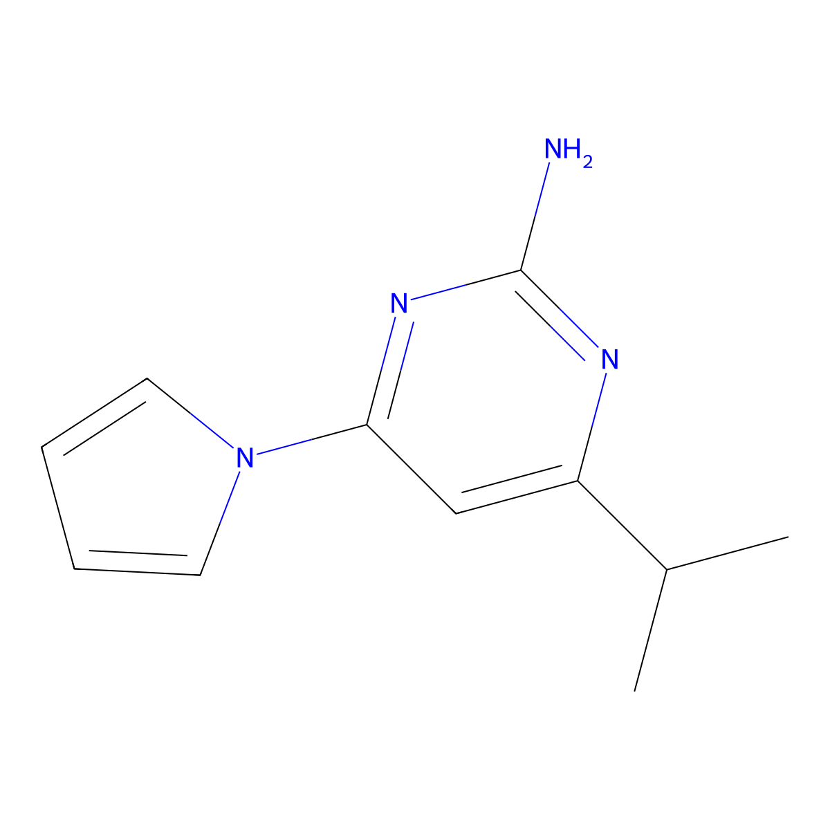 2-Amino-4-(1H-pyrrol-1-yl)-6-(iso-propyl)pyrimidine molecular structure, CAS 1412960-56-5