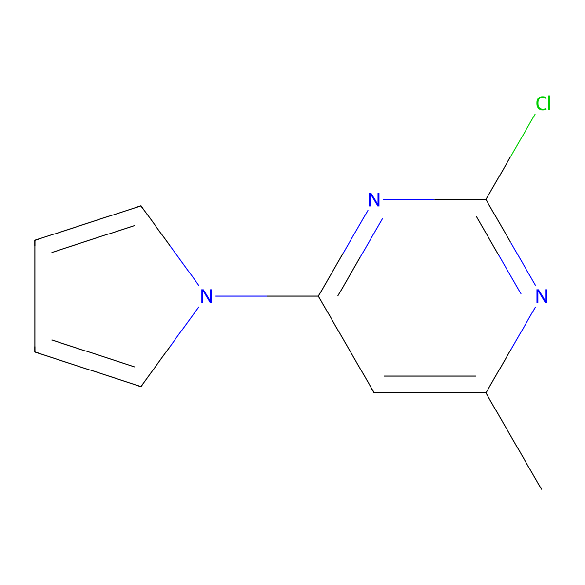 2-Chloro-4-(1H-pyrrol-1-yl)-6-methylpyrimidine molecular structure, CAS 1412960-58-7