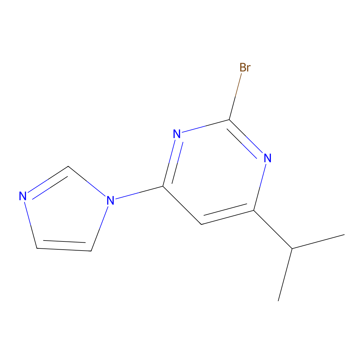 2-Bromo-4-(1H-imidazol-1-yl)-6-(iso-propyl)pyrimidine molecular structure, CAS 1412960-62-3