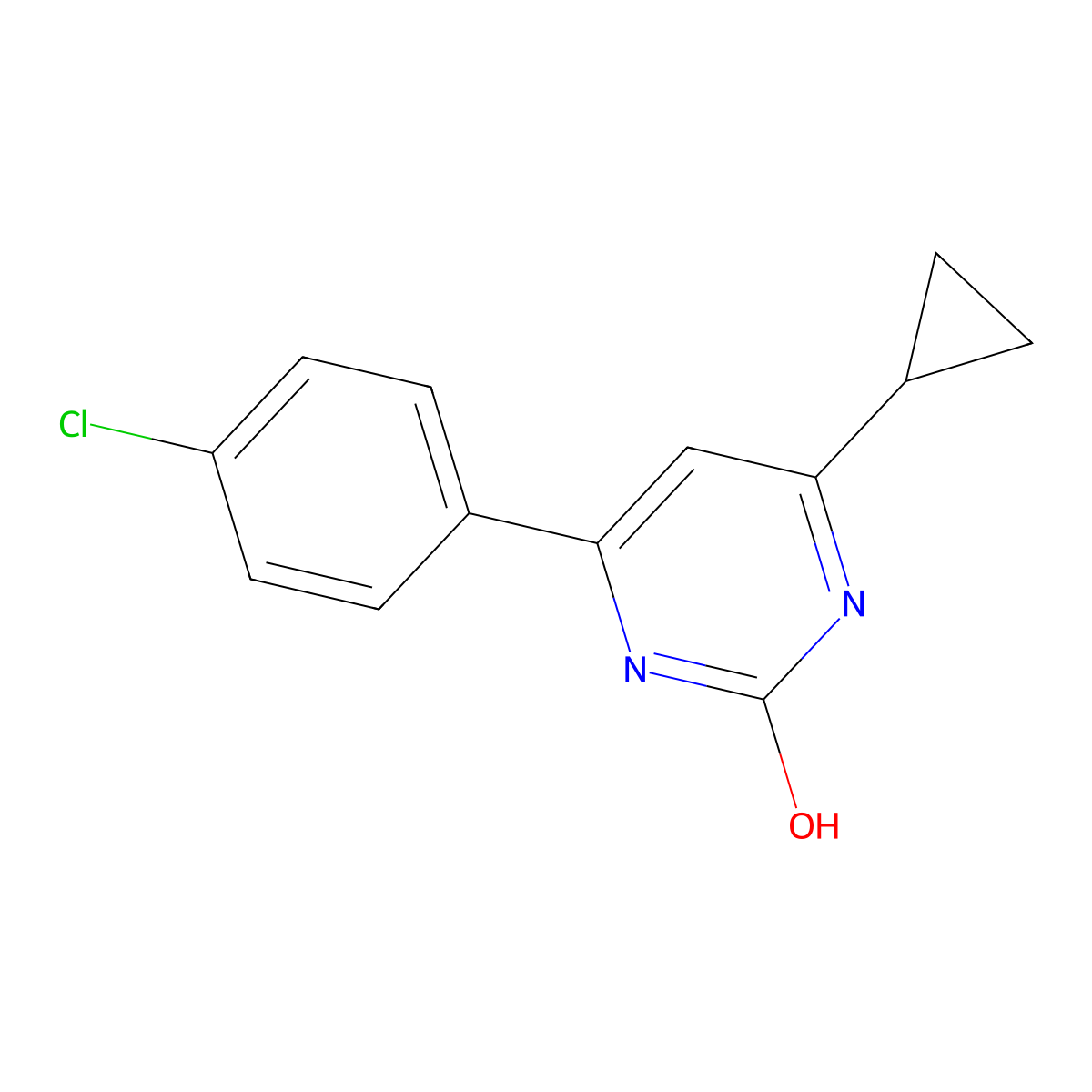 2-Hydroxy-4-(4-chlorophenyl)-6-cyclopropylpyrimidine molecular structure, CAS 1412960-63-4
