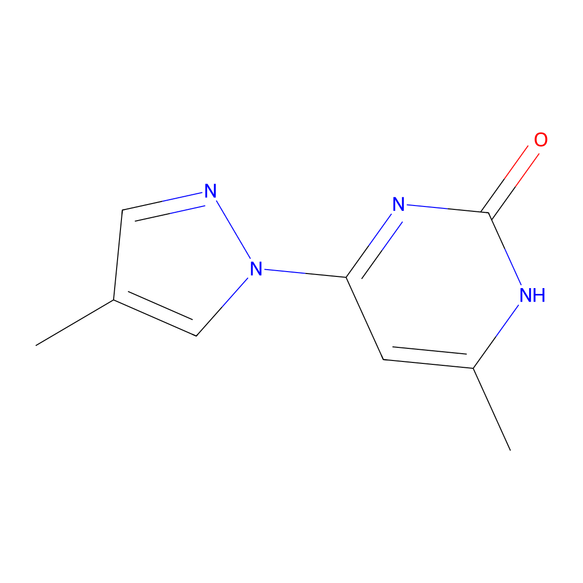 2-Hydroxy-4-(4-methyl-1H-pyrazol-1-yl)-6-methylpyrimidine molecular structure, CAS 1412960-68-9
