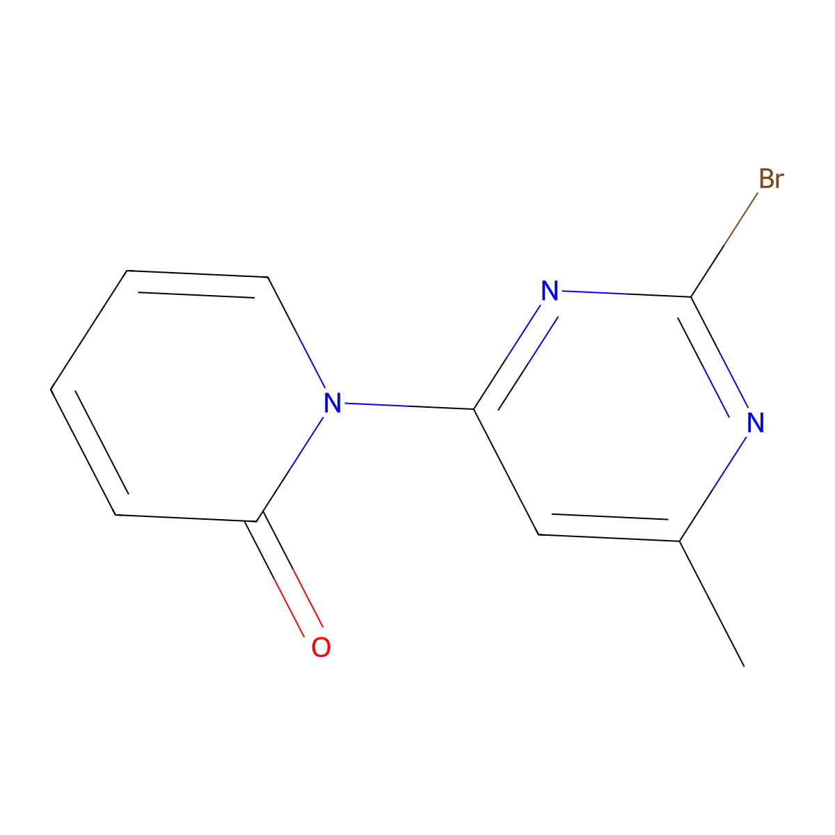 2-Bromo-4-(1H-pyridin-2-one)-6-methylpyrimidine molecular structure, CAS 1412960-69-0