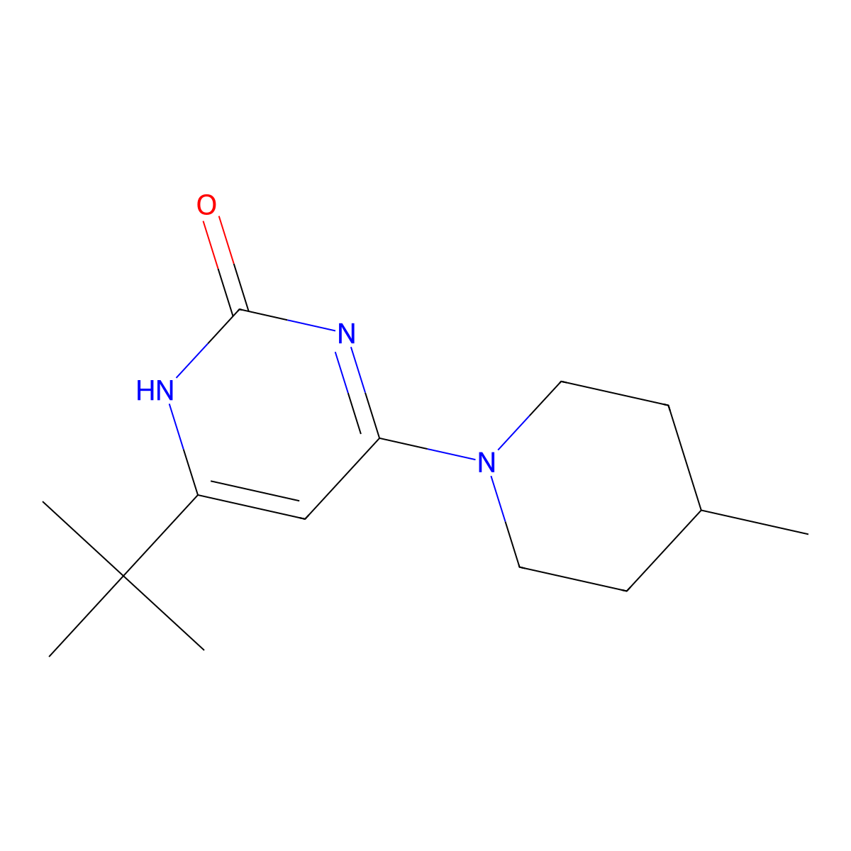 2-Hydroxy-4-(4-methylpiperidin-1-yl)-6-(tert-butyl)pyrimidine molecular structure, CAS 1412960-76-9
