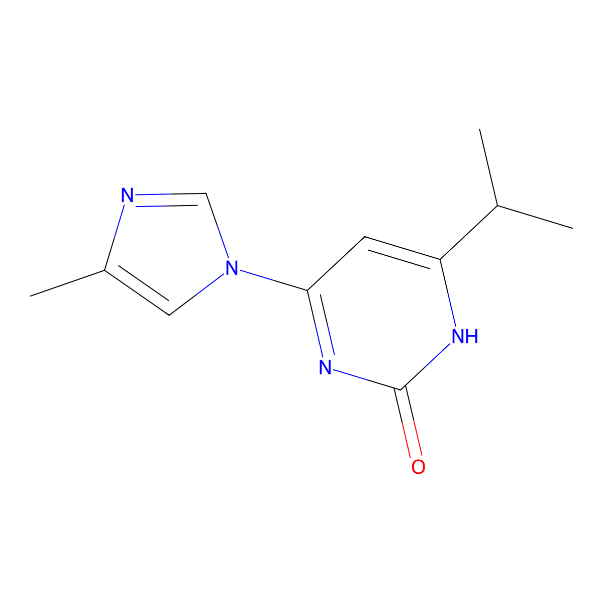 2-Hydroxy-4-(1H-4-methylimidazol-1-yl)-6-(iso-propyl)pyrimidine molecular structure, CAS 1412960-77-0